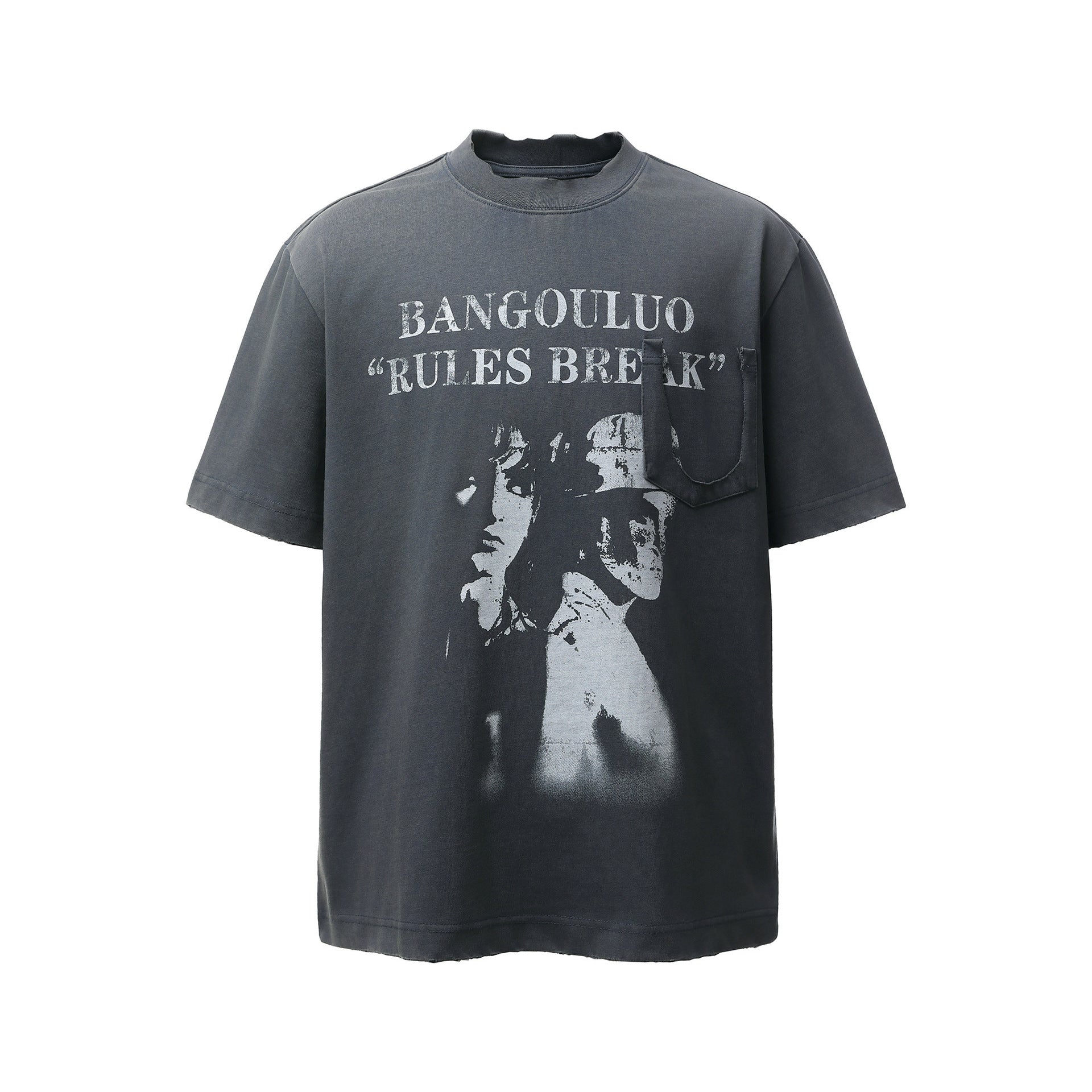 Portrait Letter Print Short Sleeve T-Shirt