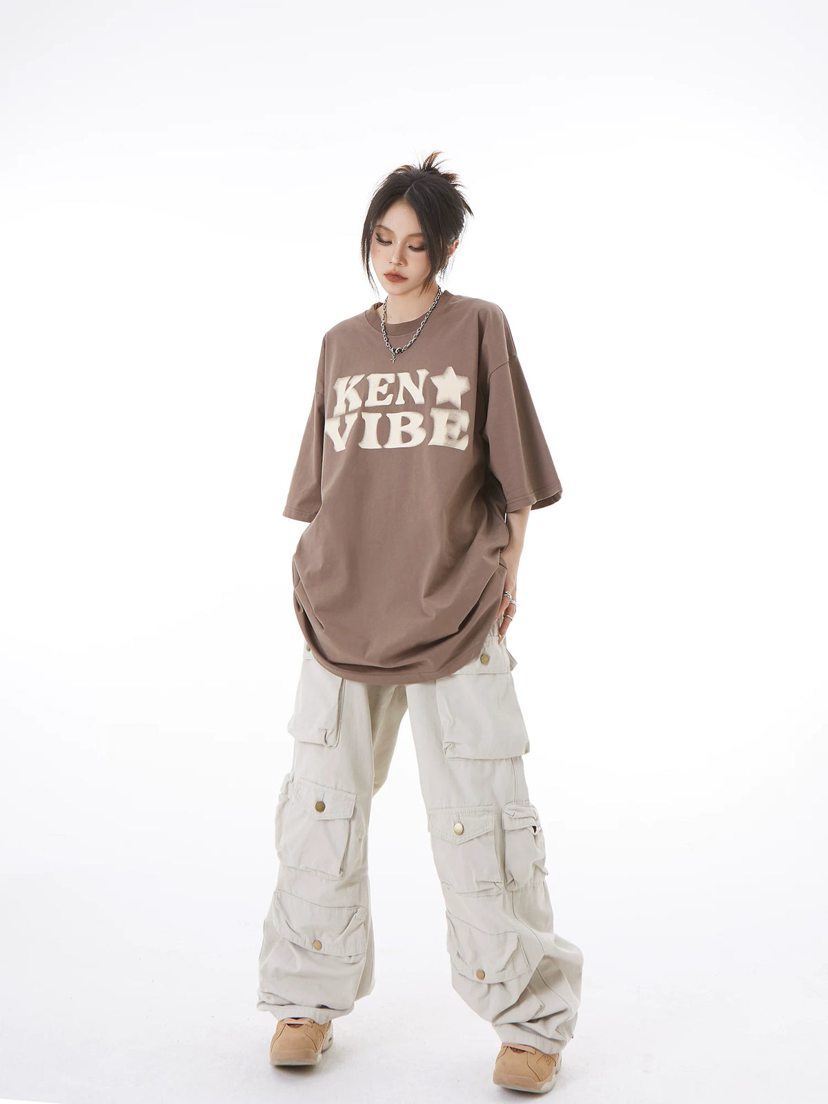Pantalon cargo large multipoches