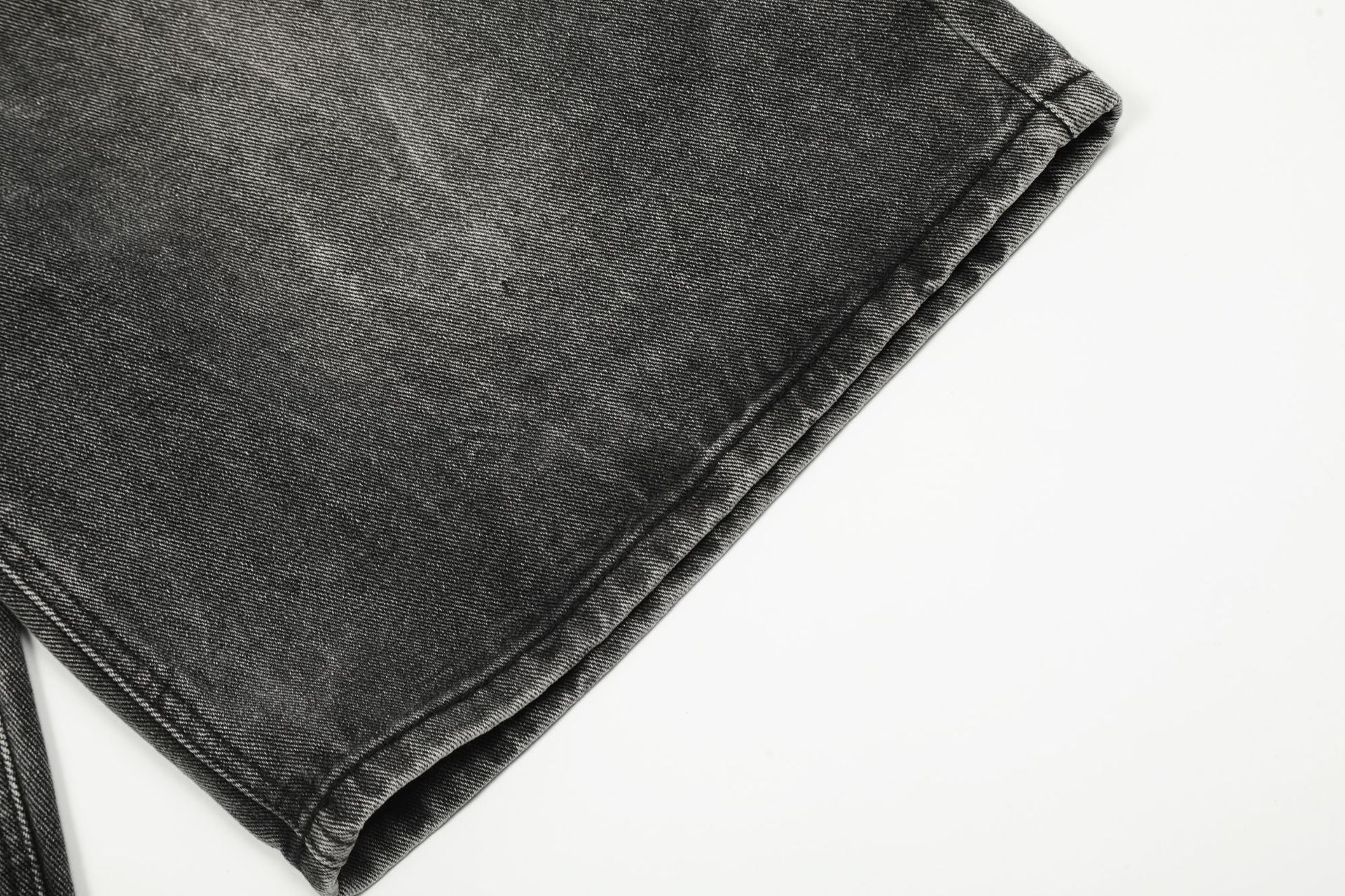 Washed Wide Leg Denim Jort