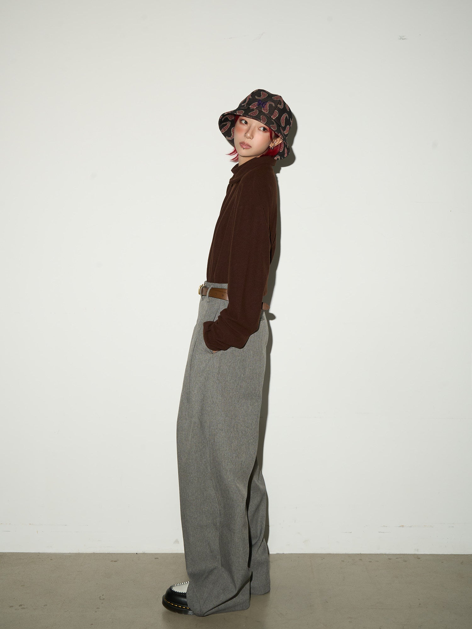 Pleats High Waist Wide Leg Trousers