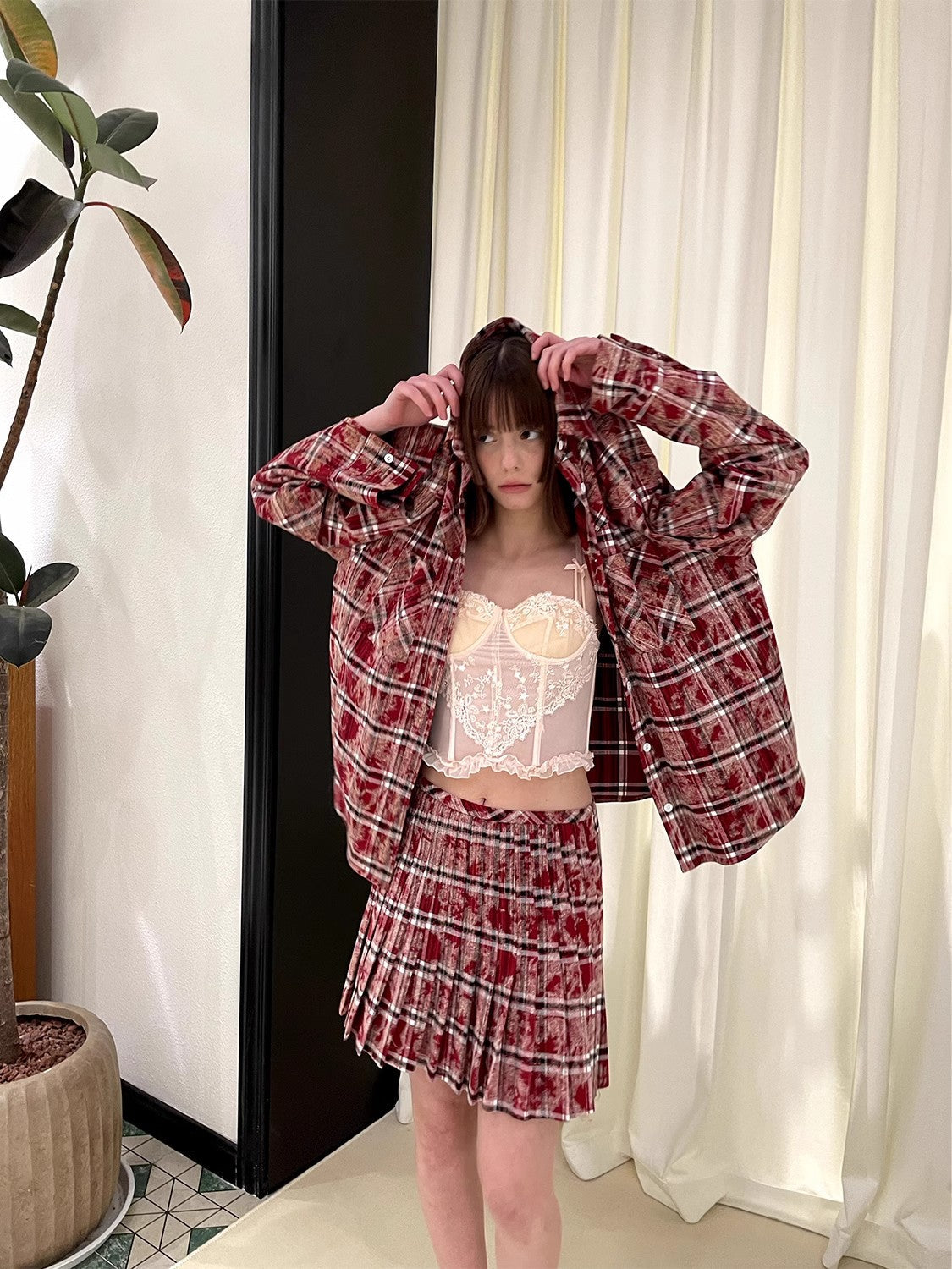 Red skirt