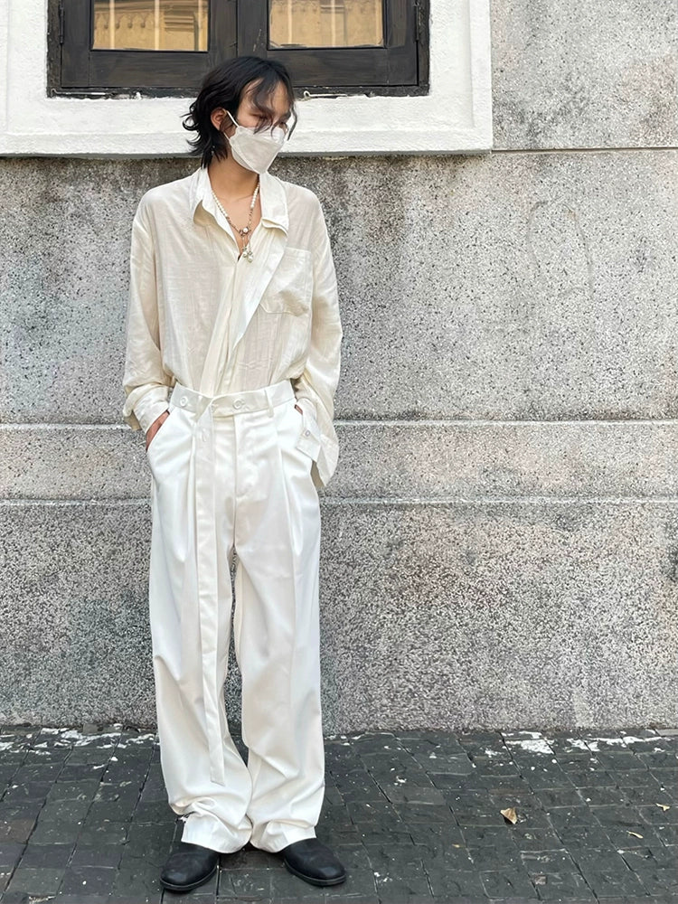 Pleats Oversize Long Sleeve Shirt