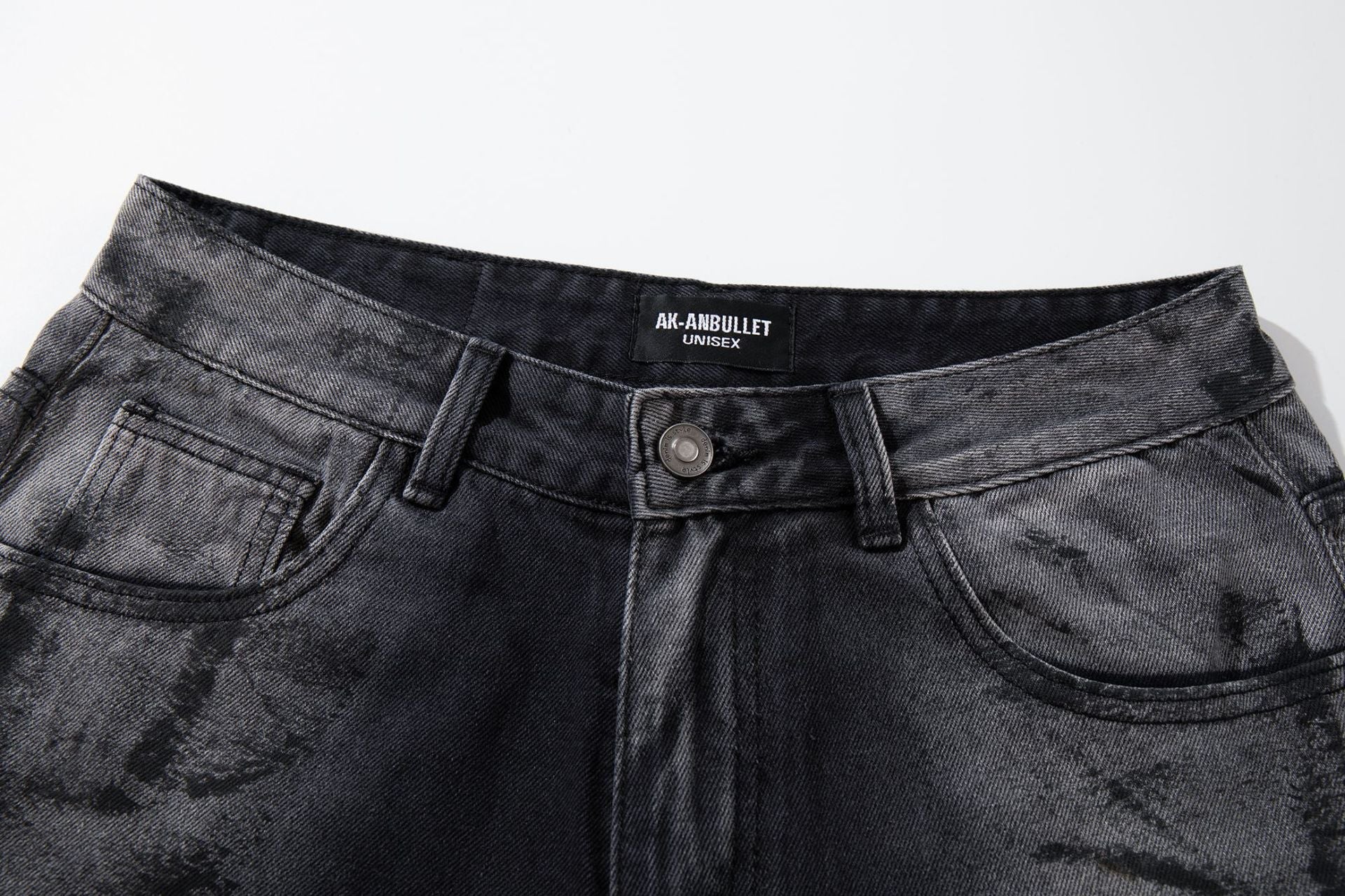 Washed Wide Leg Denim Jeans