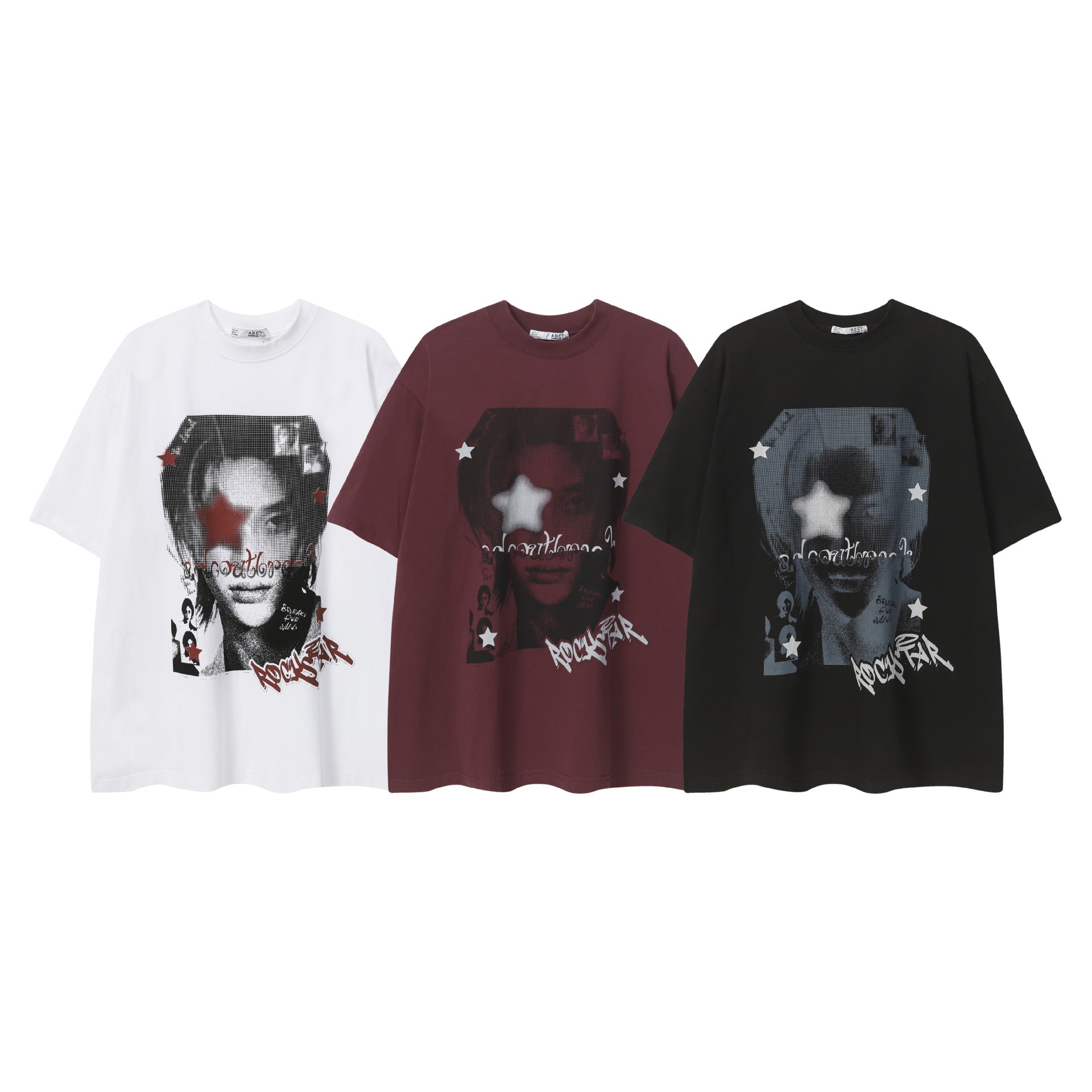 Oversize Portrait Print Short Sleeve T-Shirt