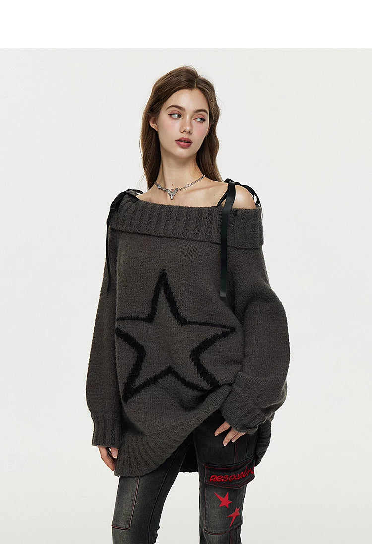 Multi-Way Off-Shoulder Wool Knit Sweater & Leg Cover