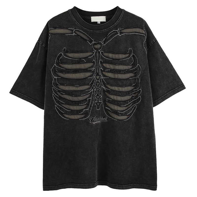 Vintage Skeleton Patchwork T-shirt - MADXMARX