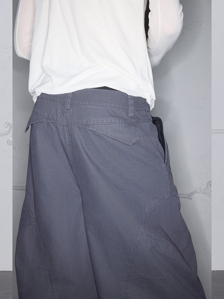 Asymmetrical Functional Deconstructed Curved Hem Cargo Short