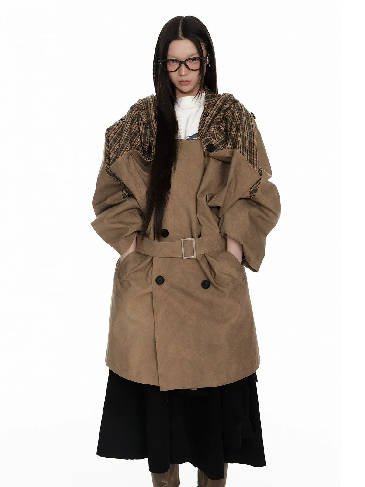 Textured Hooded Lining Jacket