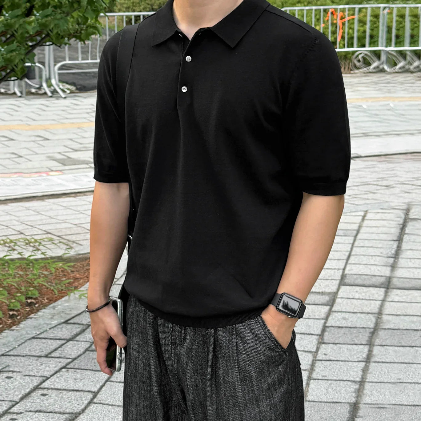 Knit Short Sleeve Polo Shirt