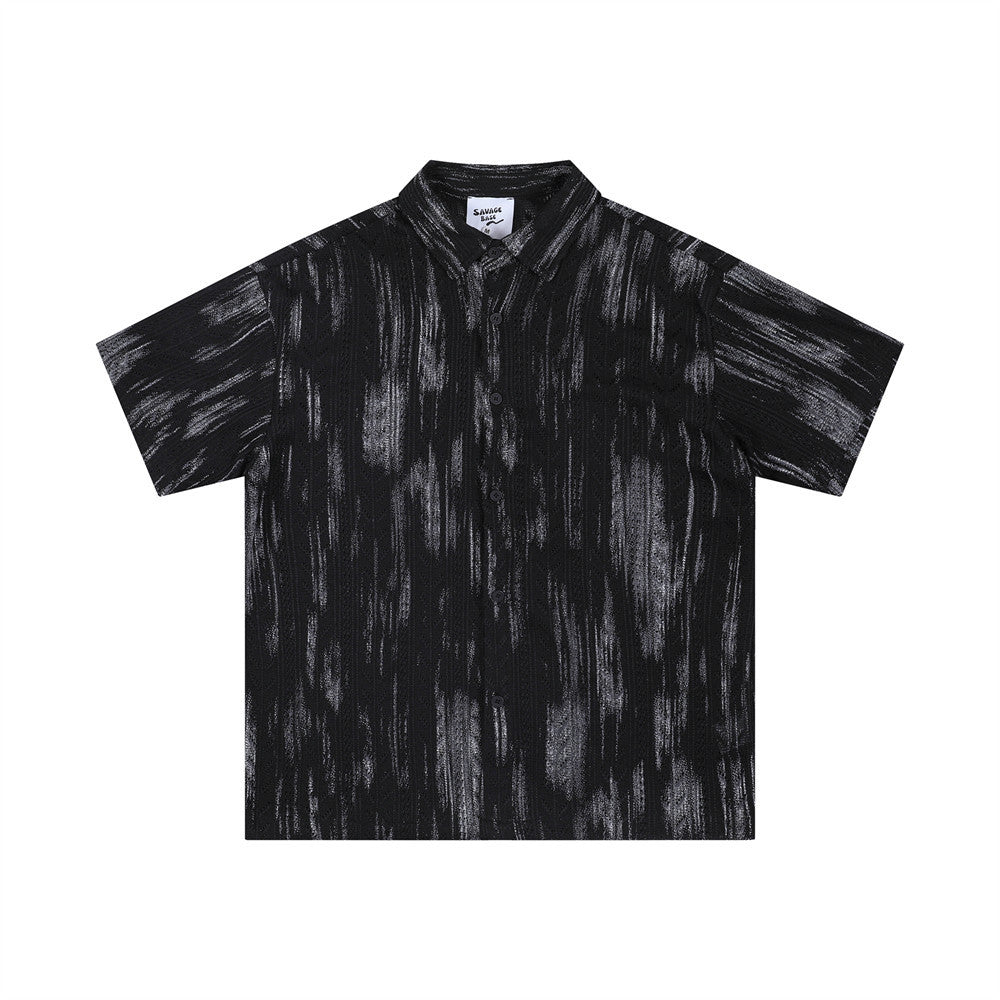 Splatter-Dyed Jacquard Summer Shirt - MADXMARX