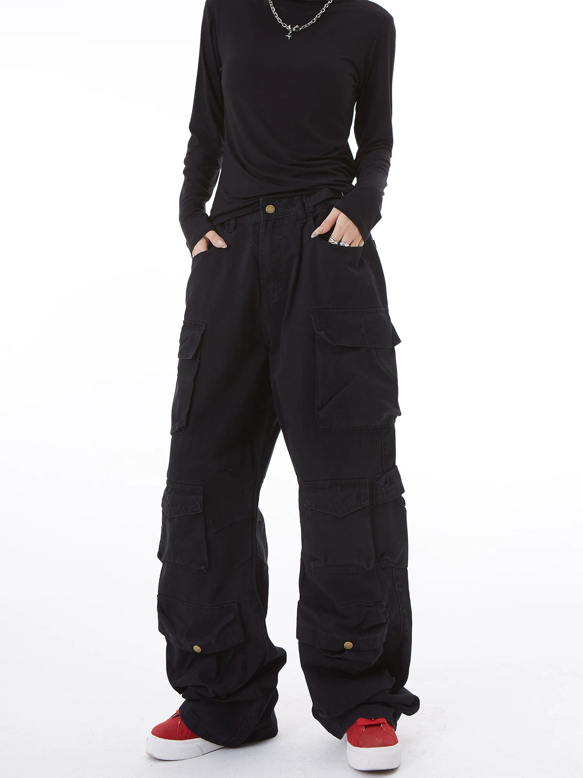 Pantalon cargo large multipoches