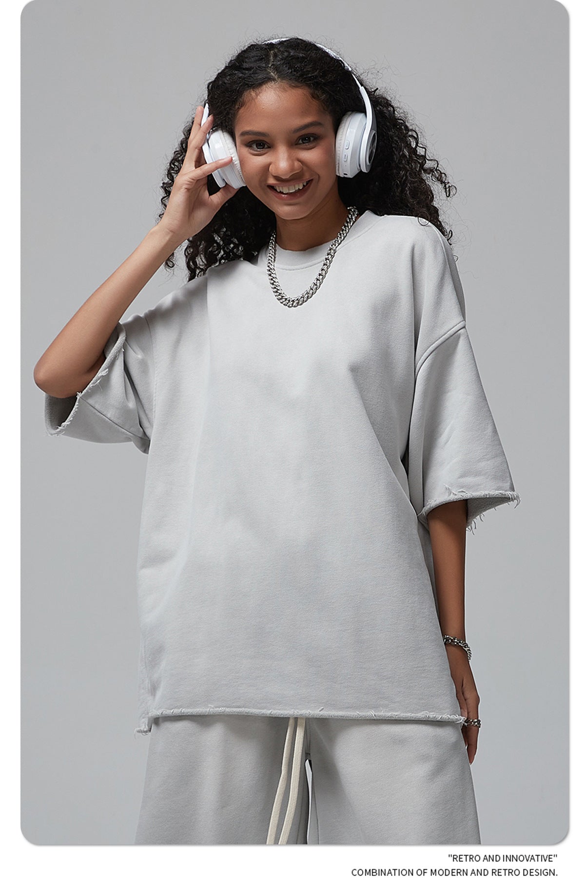 Oversize Spray-dyed Short-sleeve T-shirt & Spray-dyed Short Sweatpants Setup
