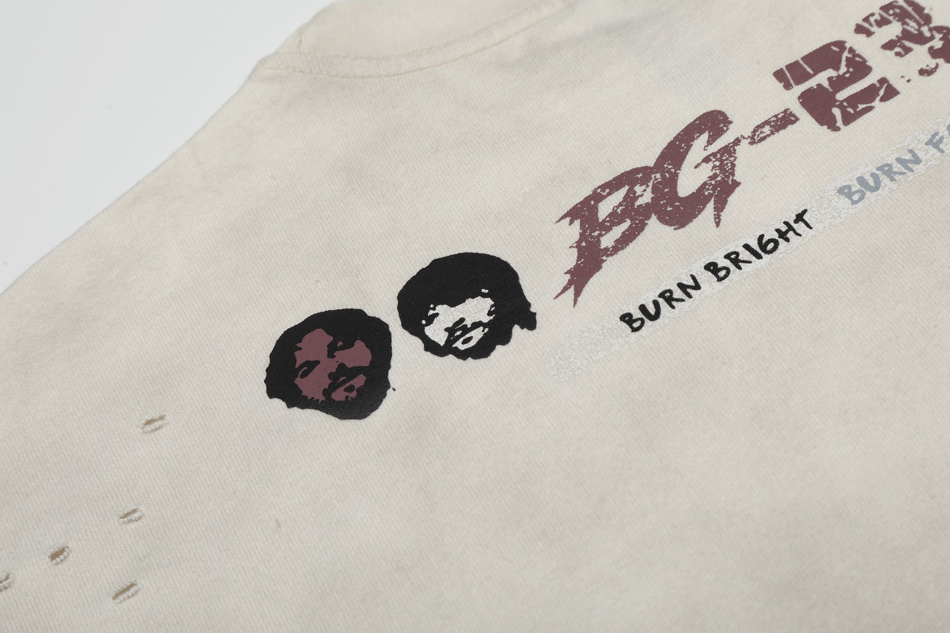 Graphic Print Dirty Dye Damage Short Sleeve T-Shirt