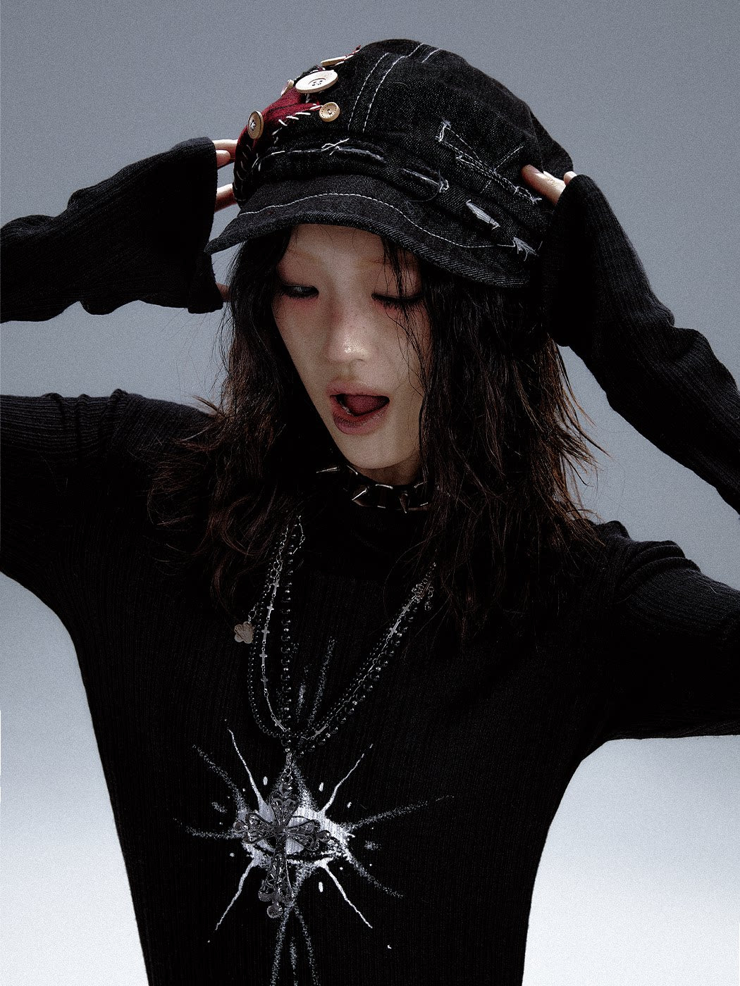 Handcrafted Denim Beret Cap
