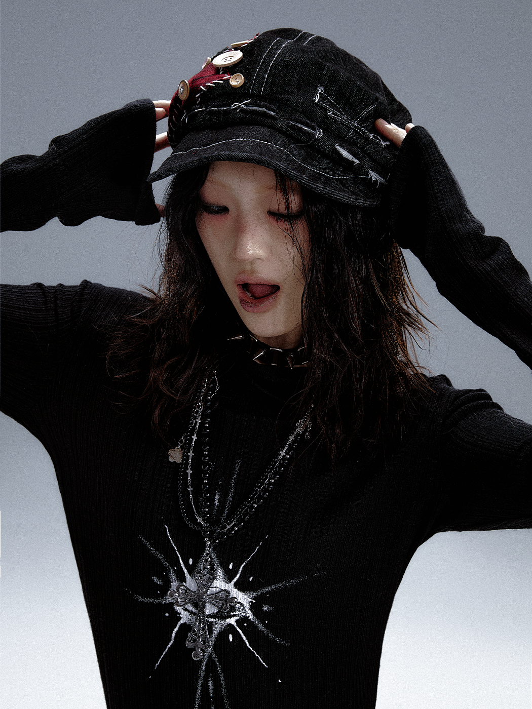 Handcrafted Denim Beret Cap