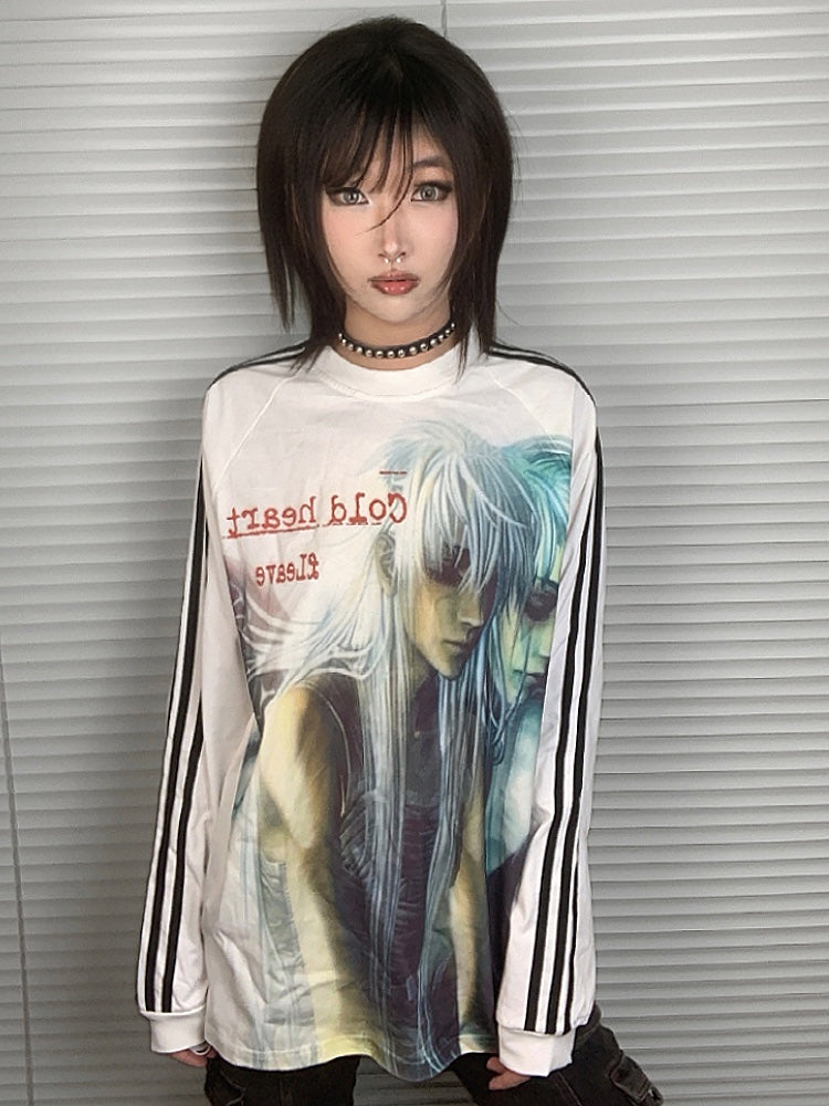 Heavyweight Y2k Video Game Character Print Long Sleeve T-Shirt