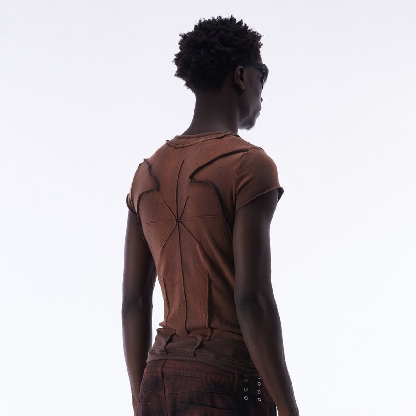 Washed Deconstruction Layered Short Sleeve T-Shirt