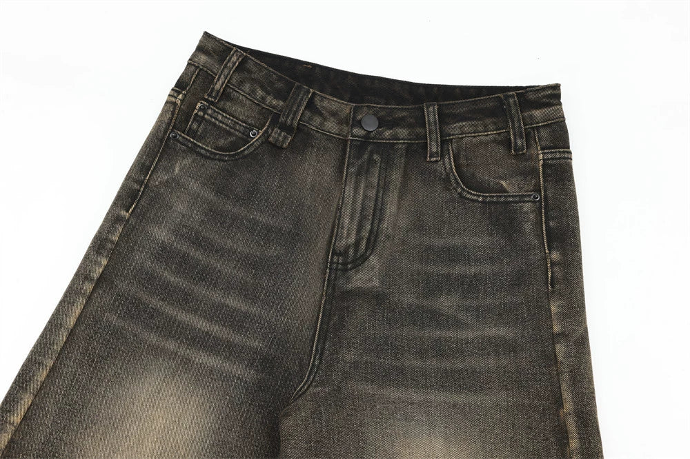 Pantalones cortos vintage lavados y arrugados