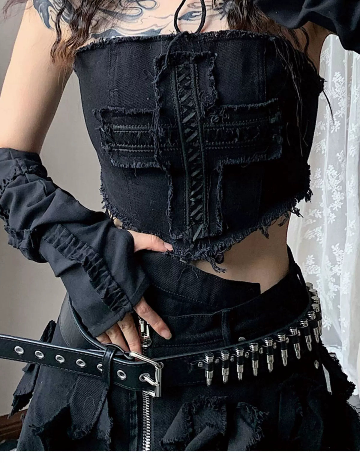Cross Lace Arm Warmers