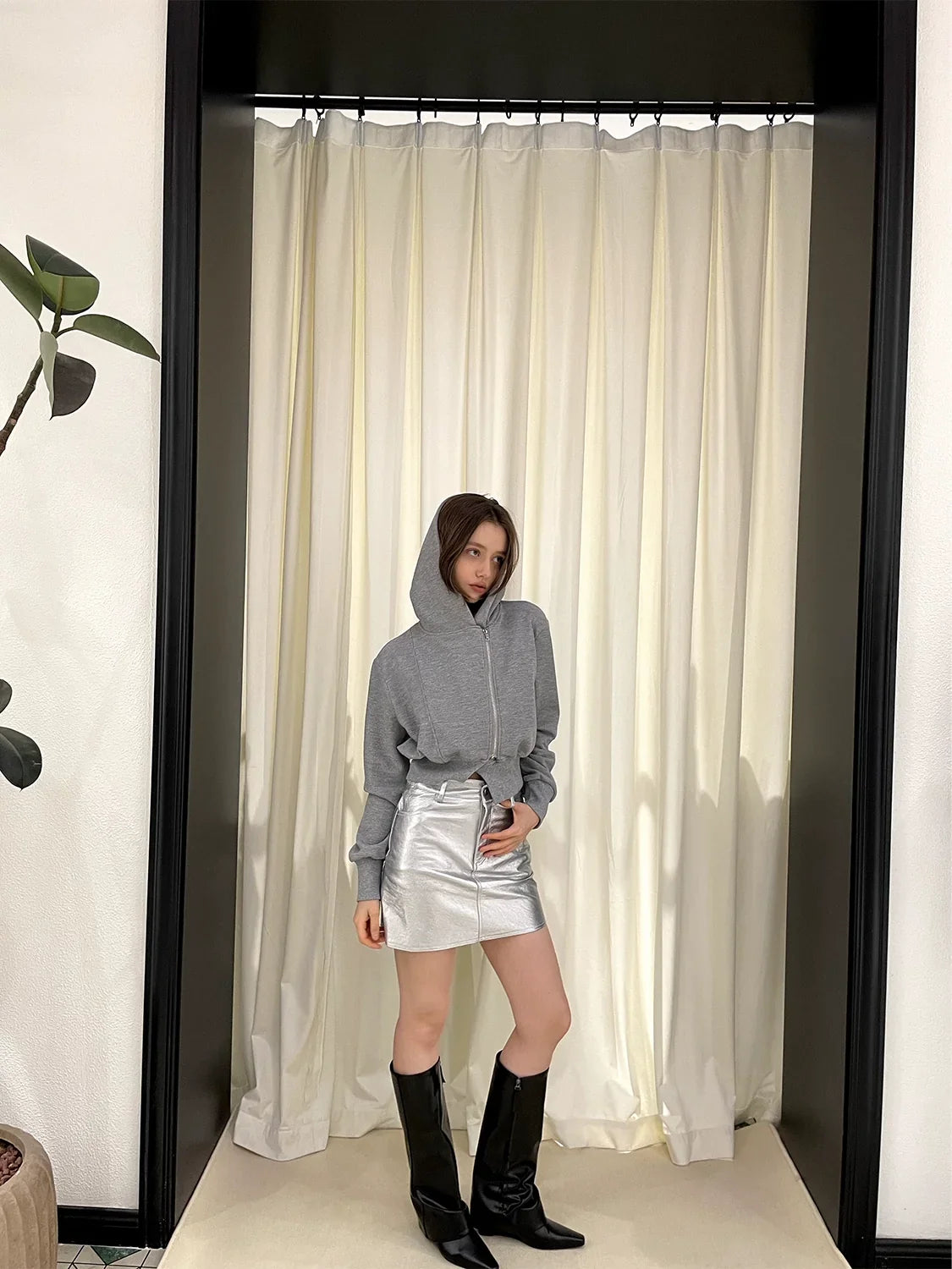A-Line High Waist Half Skirt