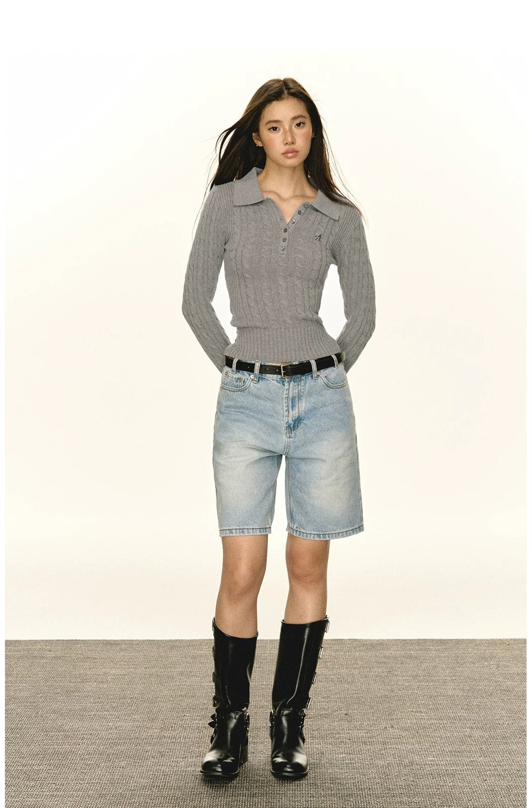 Slim Fit Polo Knit Sweater