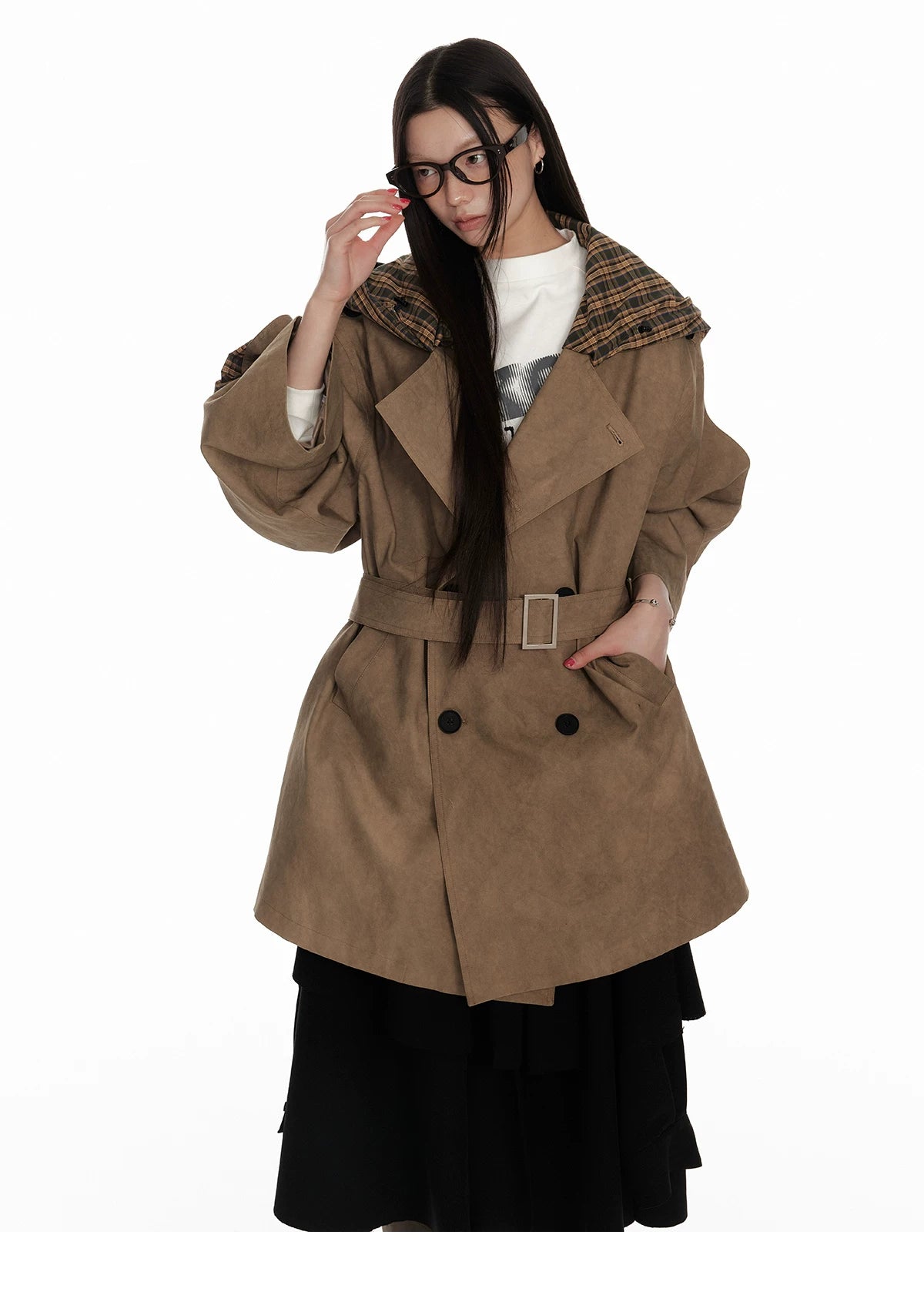 Textured Hooded Lining Jacket