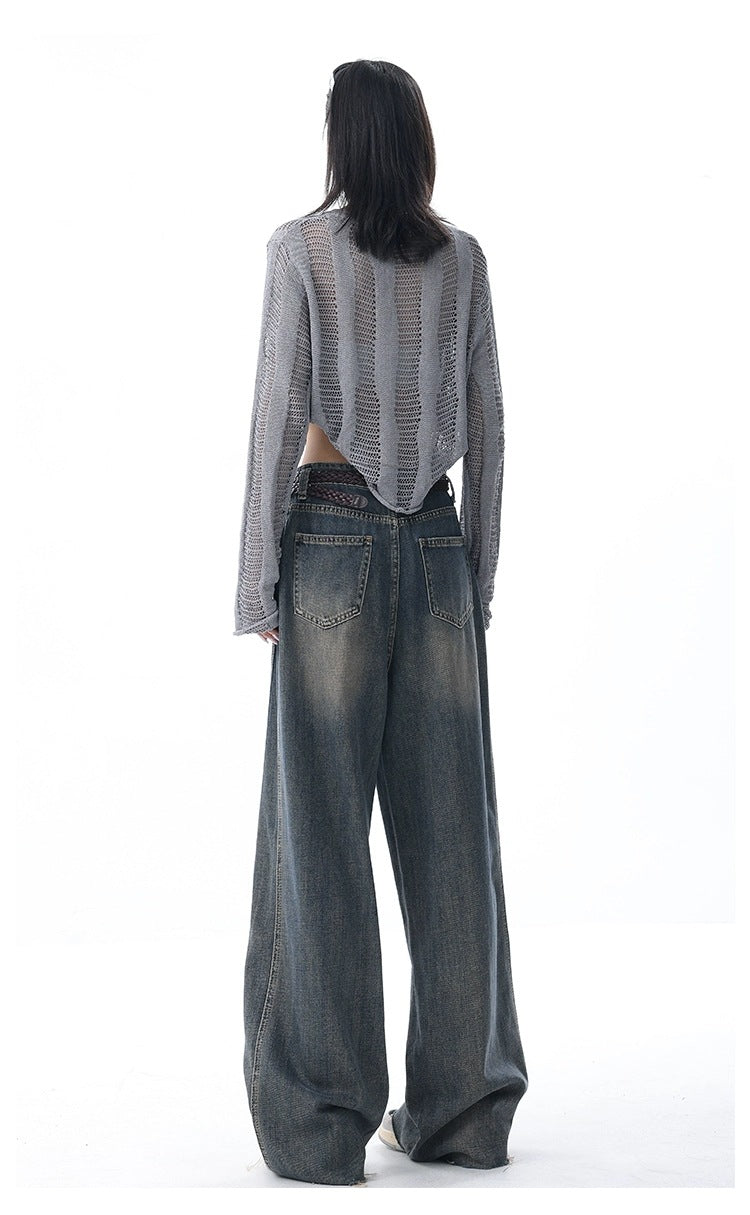 Y2K High Waist Nostalgic Wide Leg Women's Jean