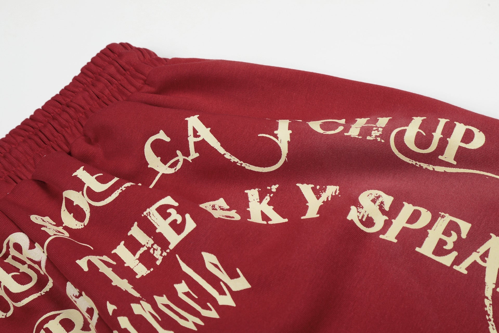 Washed Gradient Logo Print Wide Leg Sporty Pants