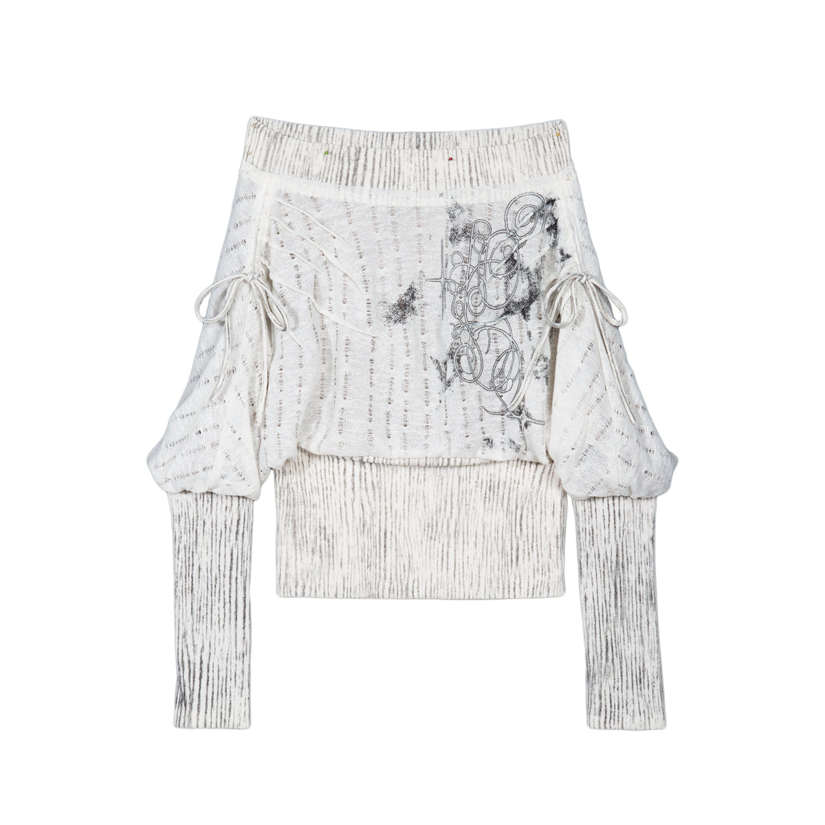 Floral Off-Shoulder Knit Sweater
