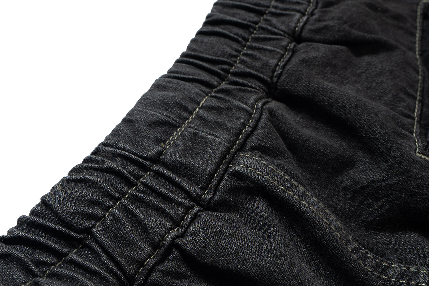Drawstring Cargo Damage Denim Jort