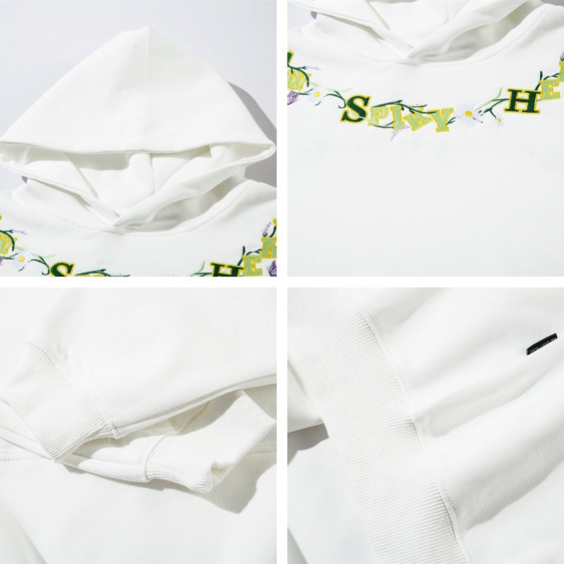 Floral Embroidery Oversize Hoodie