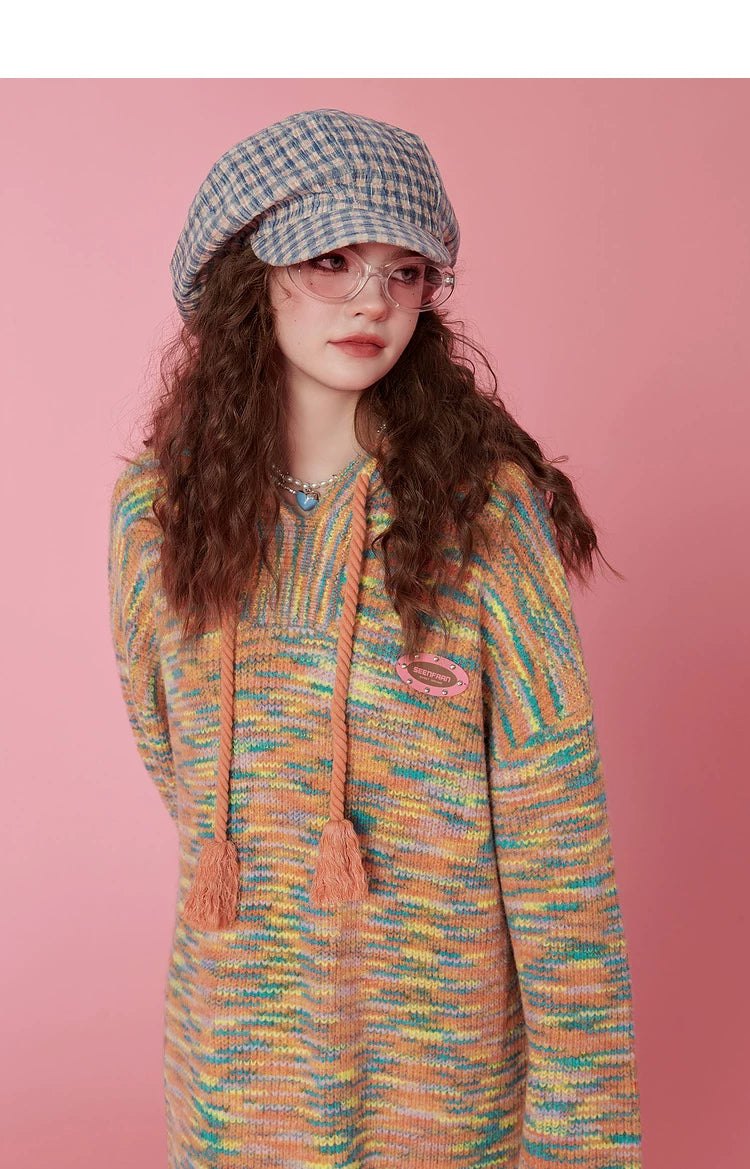 Hooded Knit Sweater Dress