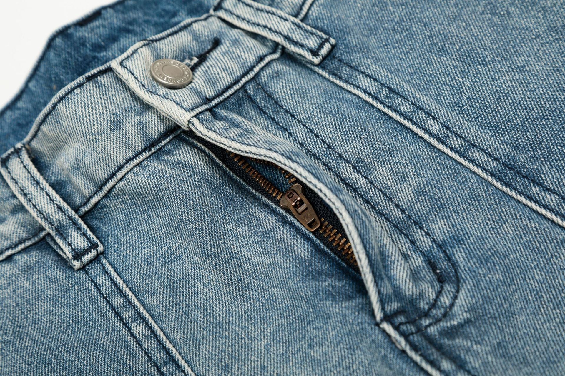 Washed Multi Pocket Curved Denim Jeans