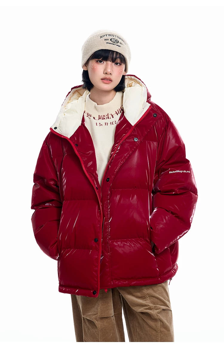 Oversize Hooded White Duck Down Jacket