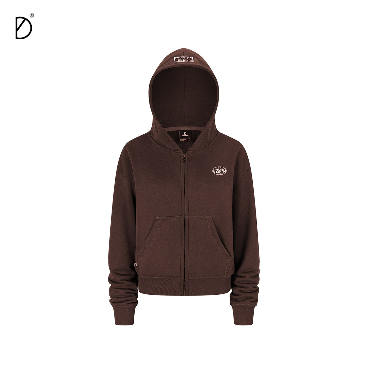 Letter Print Zipper Hoodie & Letter Print Wide Leg Sweatpants Setup