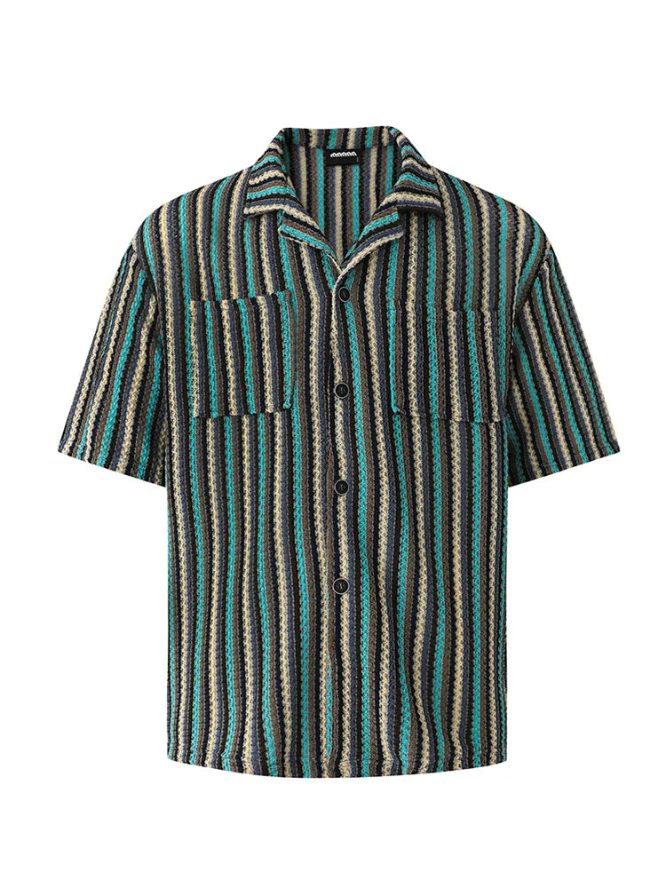 Camisa de manga corta oversize con diseño de rayas