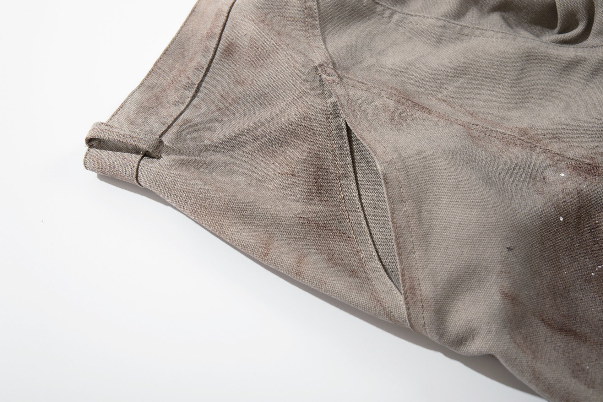 Washed Paint Studs Detail Wide Leg Pants