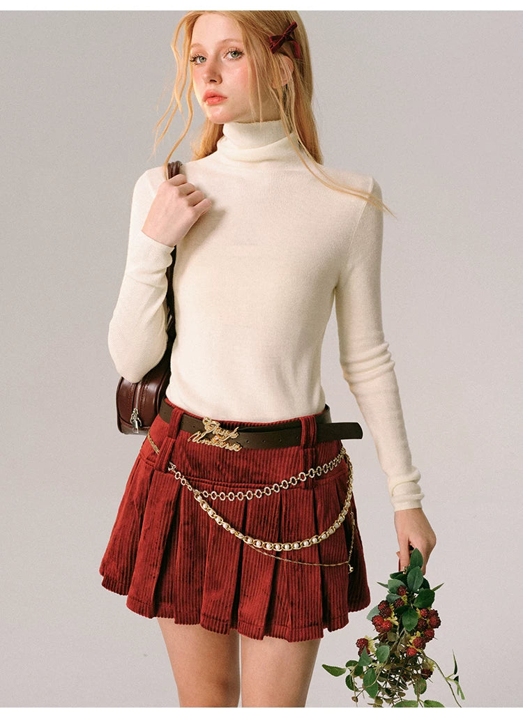 Ensemble veste zippée en velours, jupe courte plissée et jupe sirène