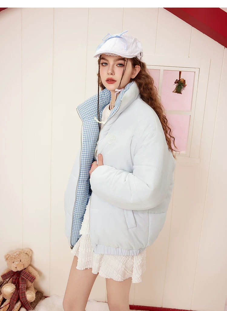 Reversible Stand Neck Puffer Jacket