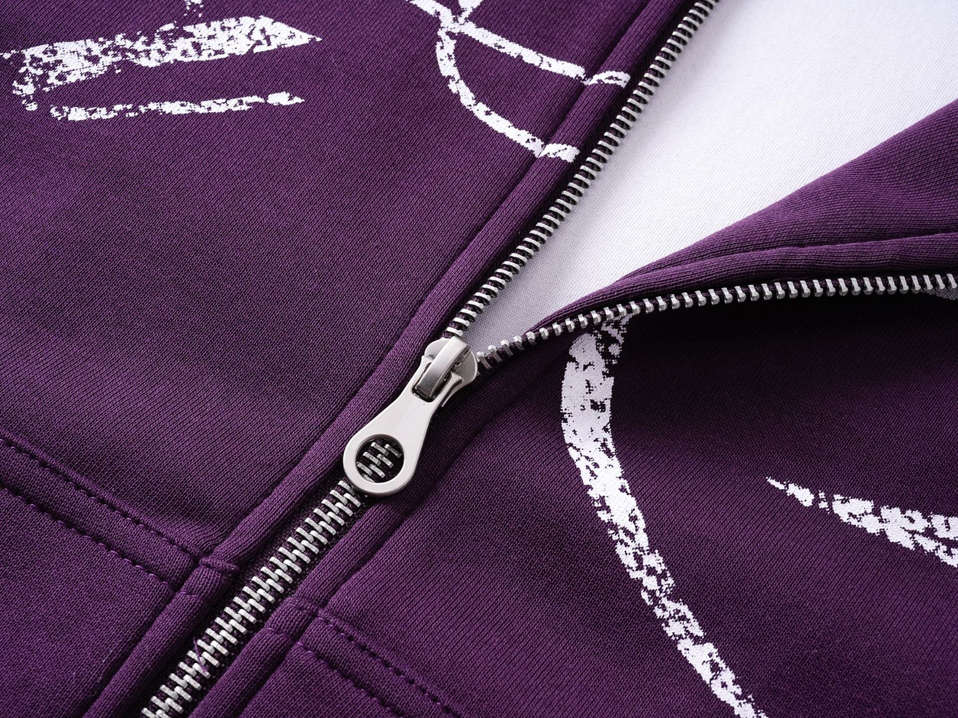 Letter Tribal Print Zipper Hoodie