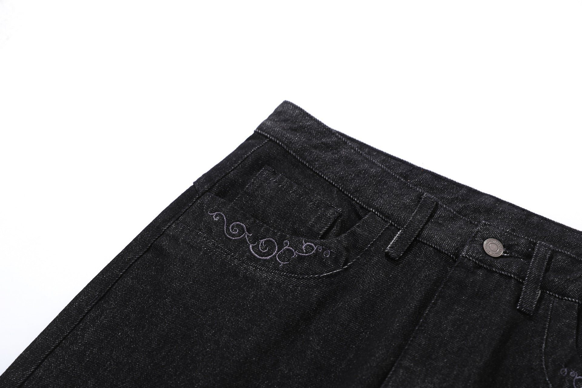 Pocket Embroidery Flare Denim Jeans
