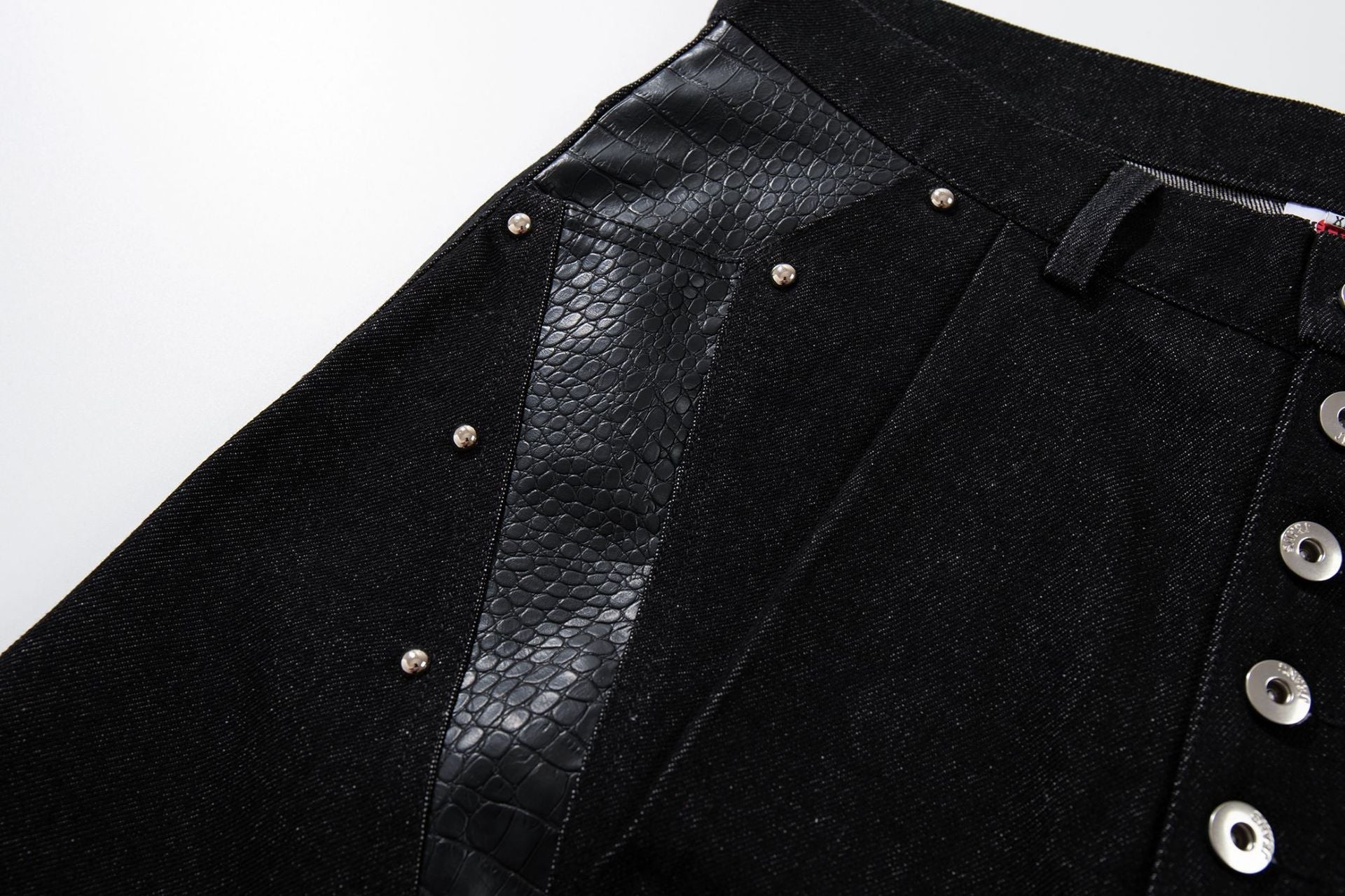 Python Pattern Rivet Denim Jort