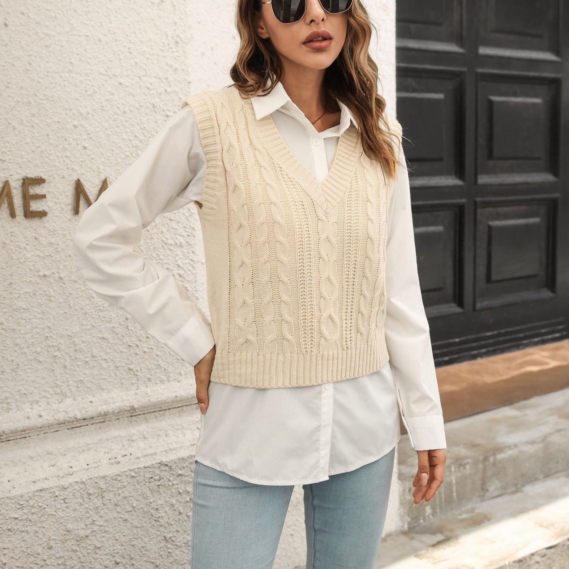 Basic Trendy V-Sweater