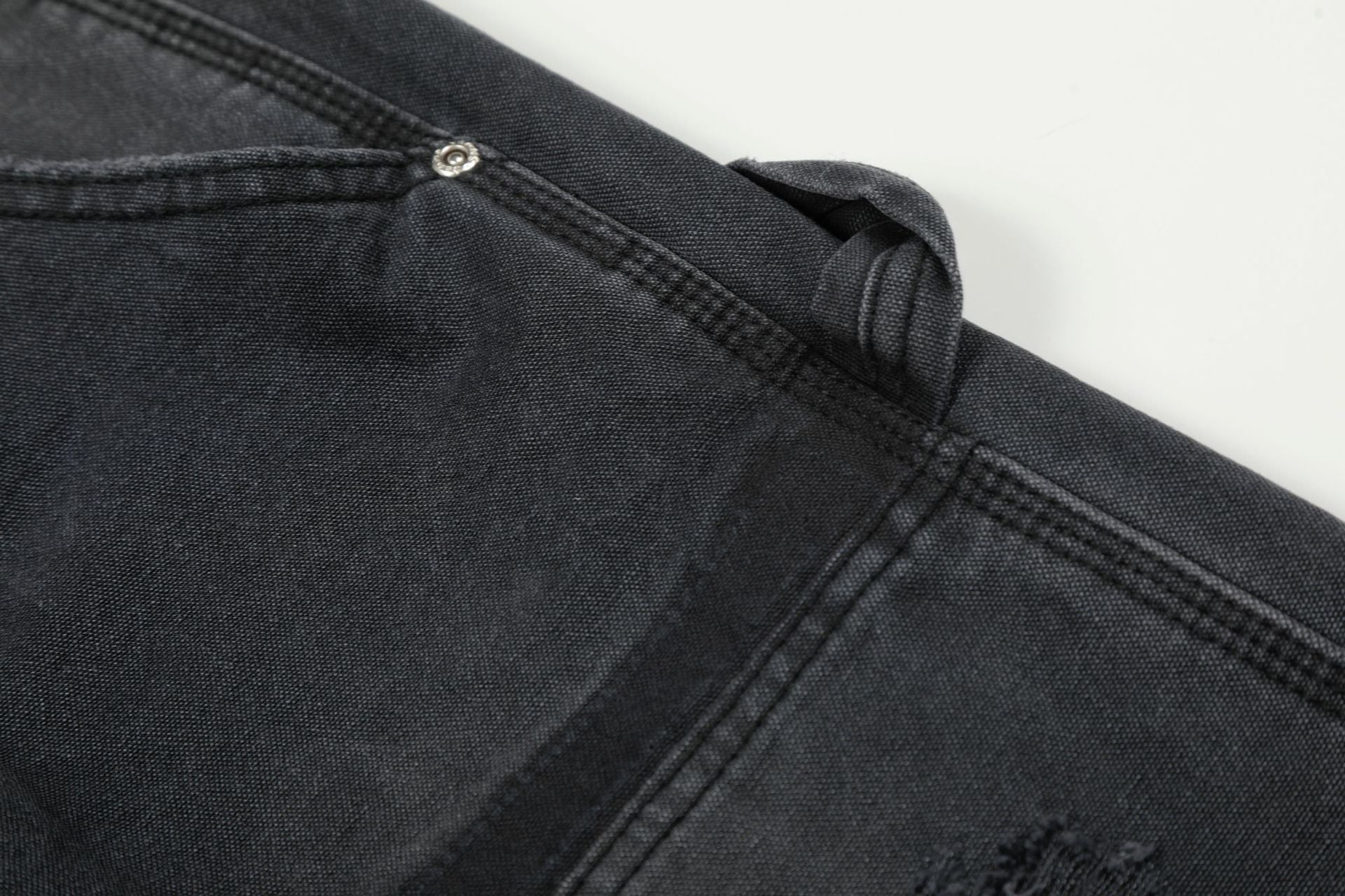 Washed Damage Wide Leg Denim Jeans