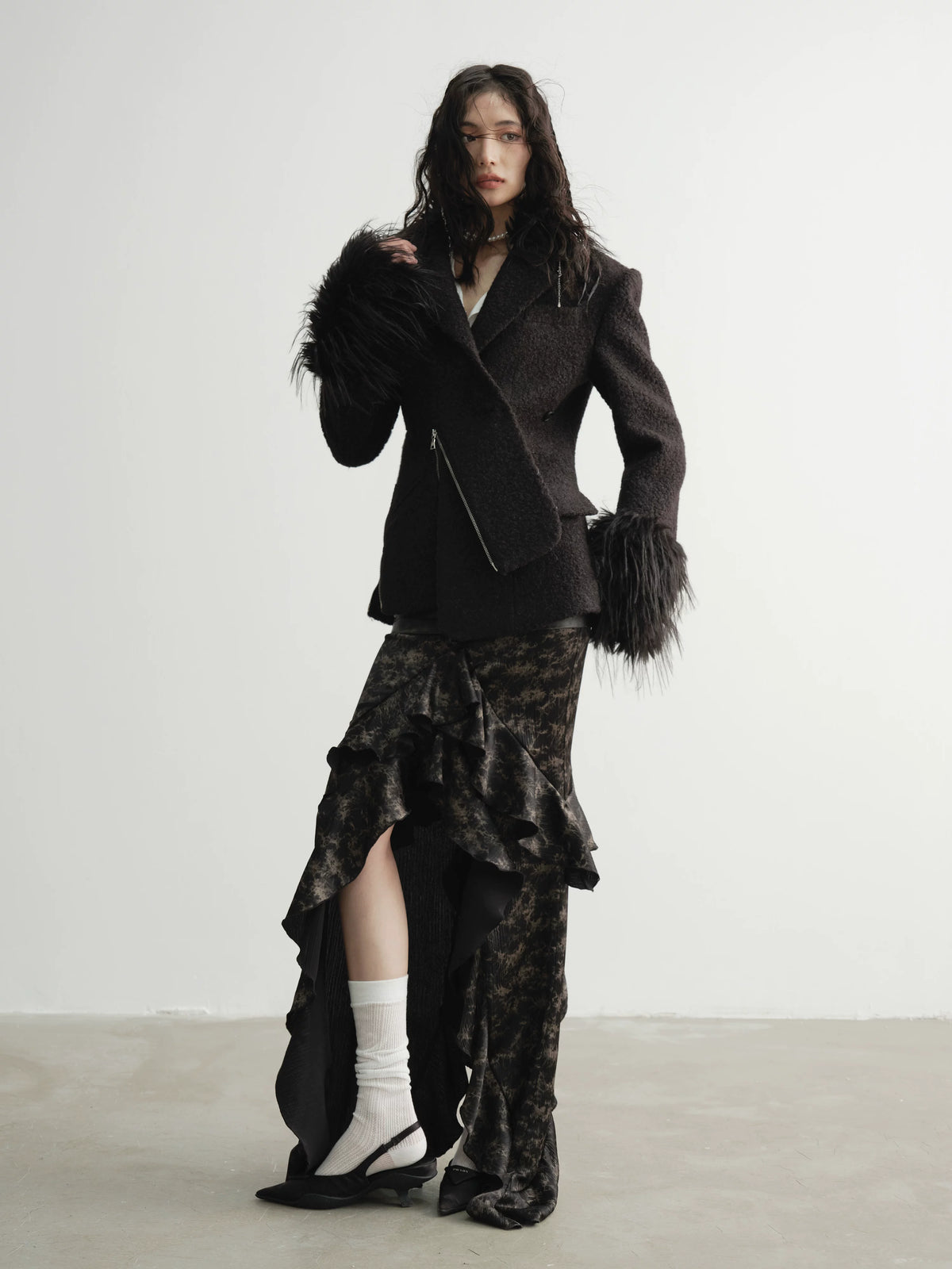 Imitation Fox Fur Patchwork Jacket