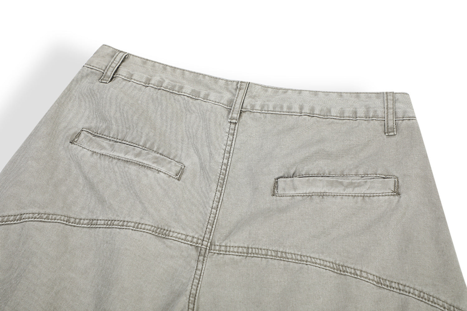 Multi-Pocket Deconstruction Curved Wide Leg Denim Jeans