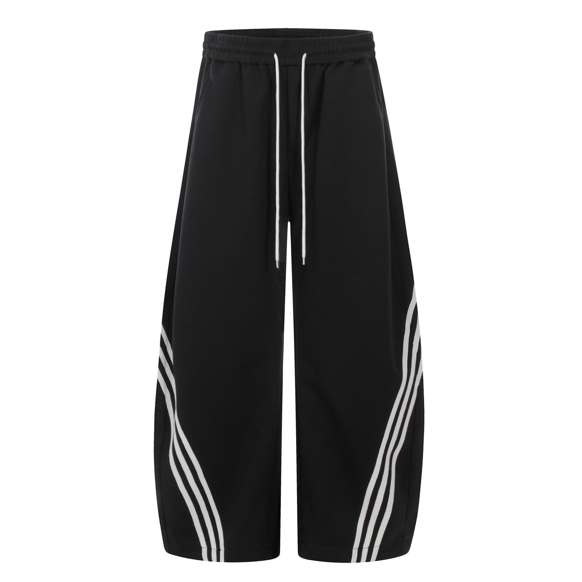 Retro Striped Wide Sweatpants