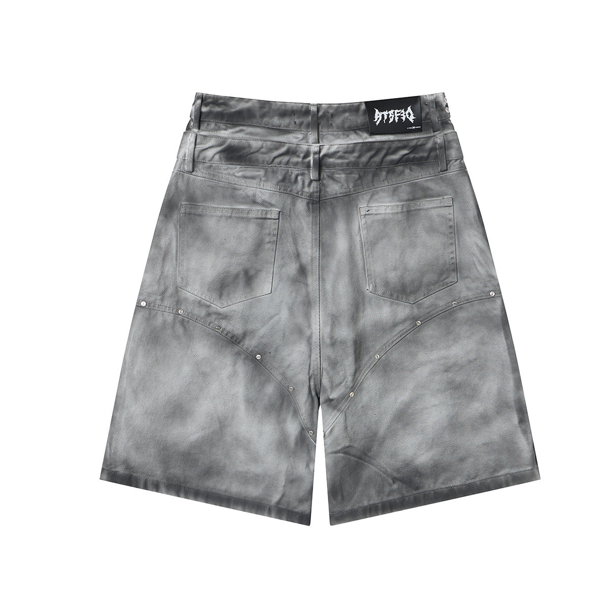 Washed Graffiti Dirty-Dye Denim Jort