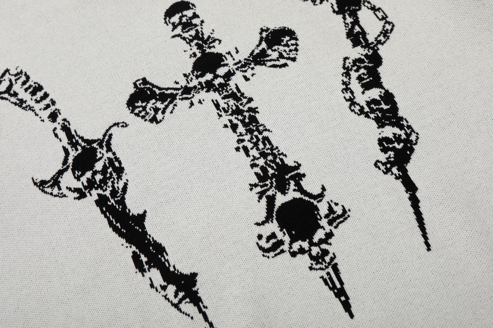 Cross Skull Graphic Short Sleeve Knit T-shirt