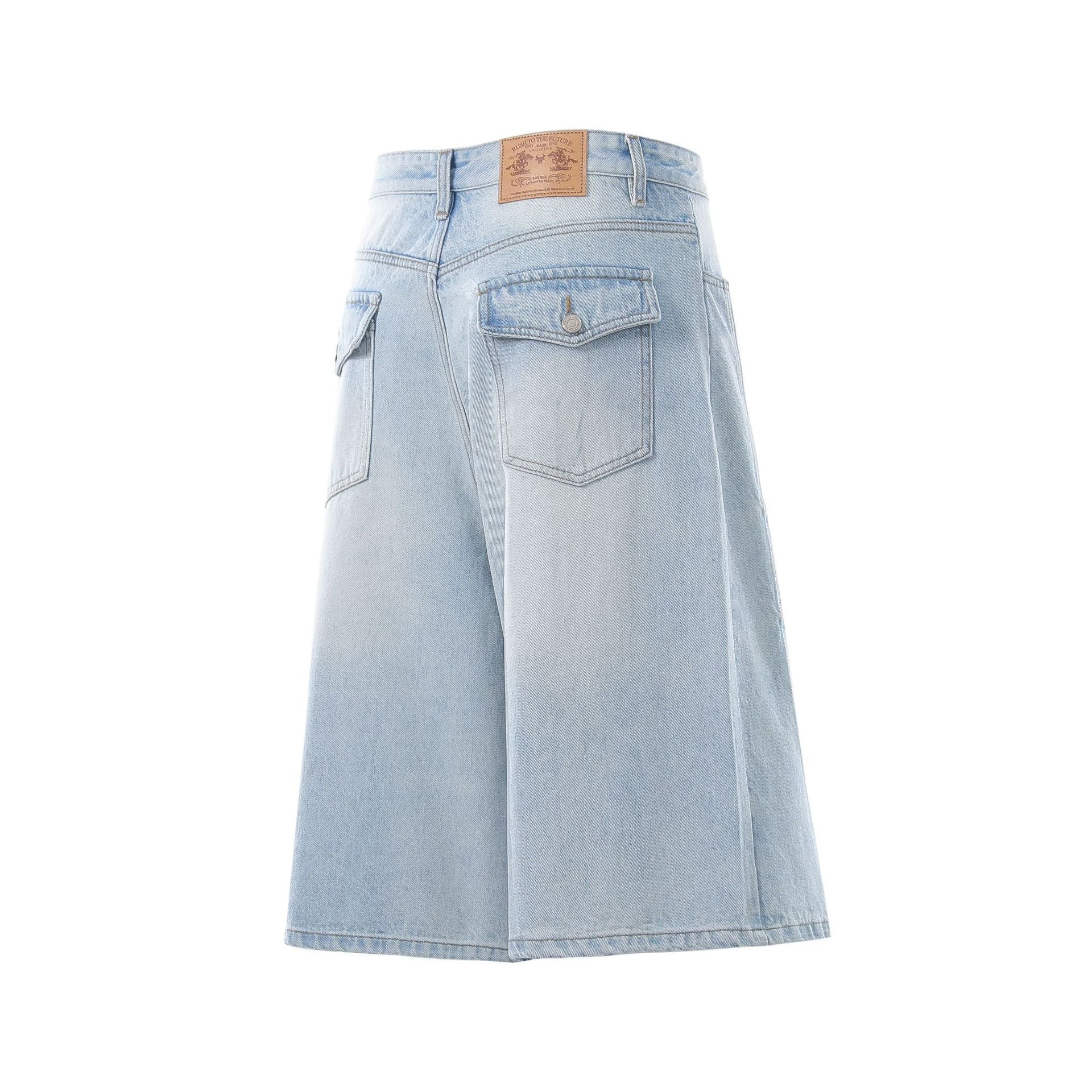 Denim Wash Wide Leg Jort